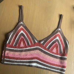 Crocheted crop top, soft, L, runs big